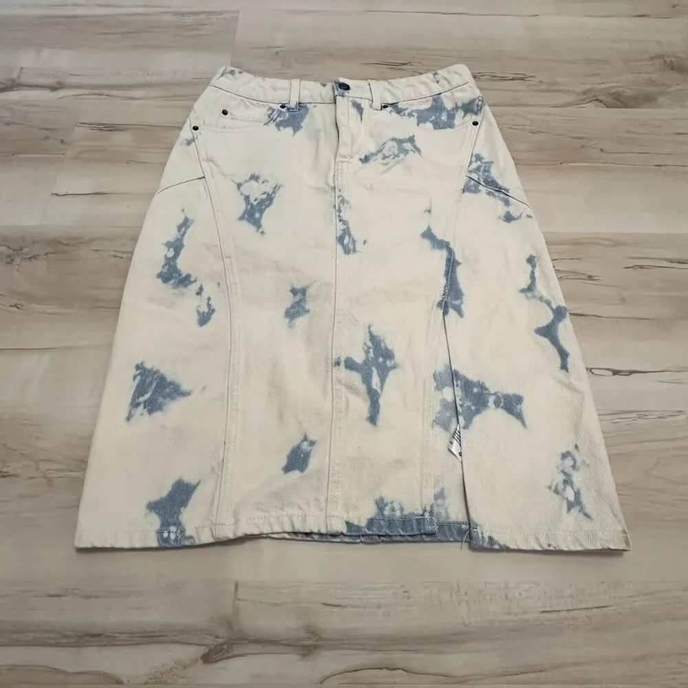 Future Collective‎ with Gabriella Women's High-Rise Midi Denim Skirt Size 4 New